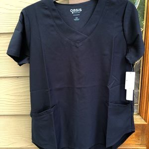 oasis white cross scrub top